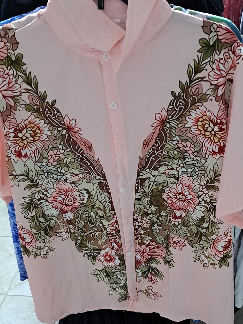 Unlisted Pink Floral Button-Down Shirt